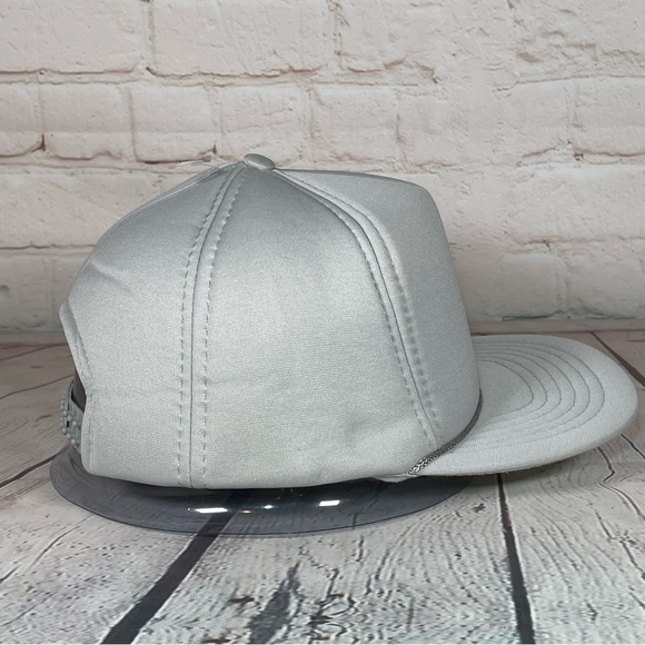 Vintage 80s Foam Lined Gray Trucker Hat Cap Snapback Adjustable - Picture 5 of 9